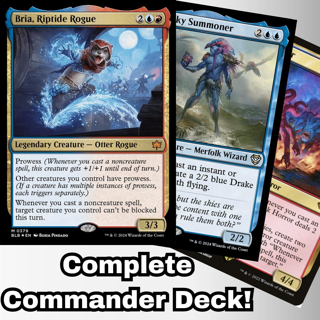 MTG Commander Deck EDH Deck Commander Bria, Riptide Rogue 100 Magic Cards Custom Deck Bloomburrow Izzet Spellslinger Deck