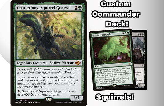 MTG Commander Deck EDH Deck Chatterfang, Squirrel General 100 Magic Cards Custom Deck Squirrels Tokens Green Black Golgari