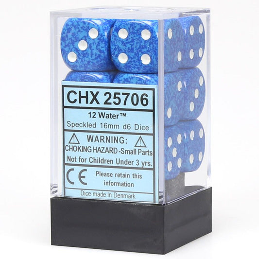 Chessex Speckled Water 16mm d6 Dice Block (12 Dice) (Copy) Moonveil Games