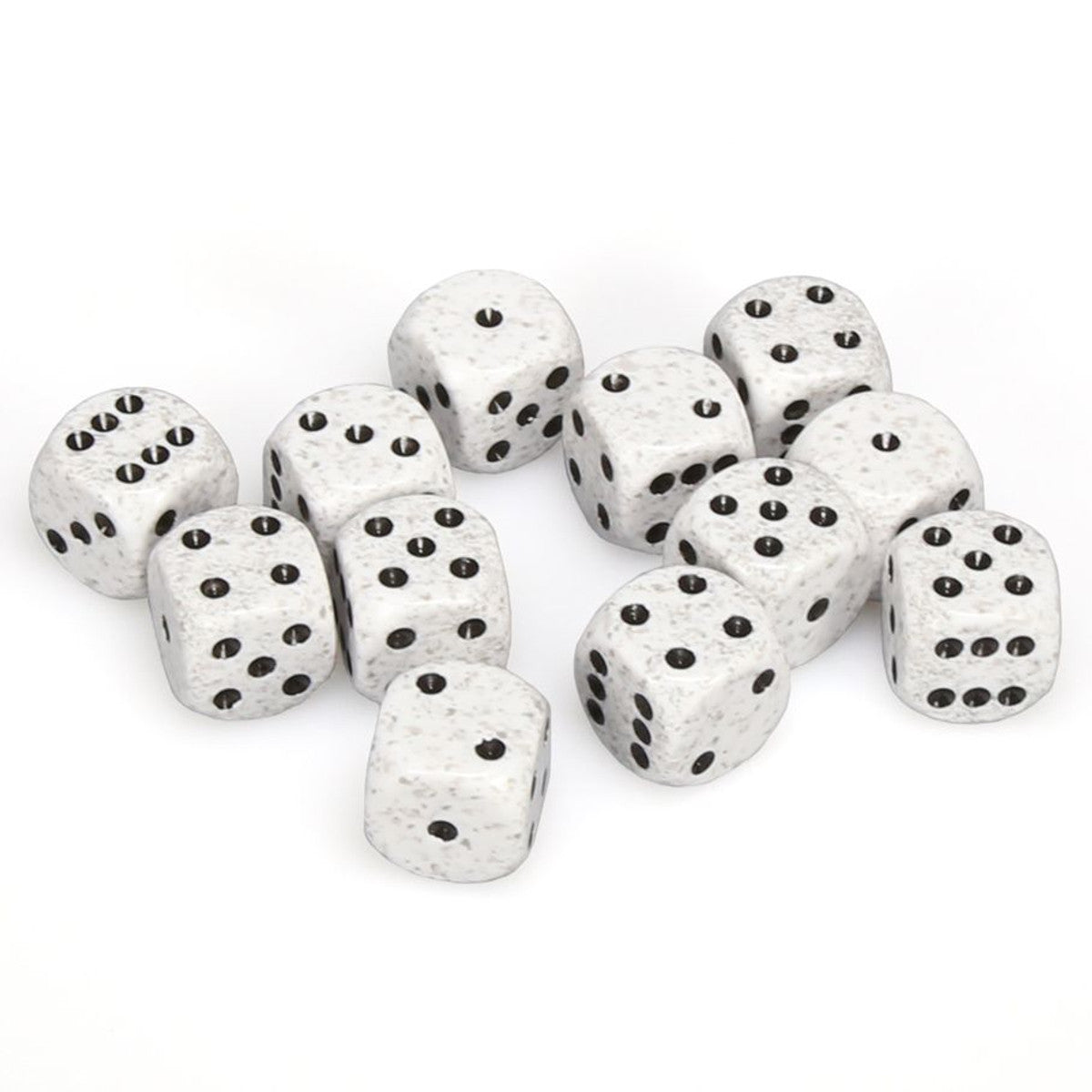 Chessex Speckled Arctic Camo 16mm d6 Dice Block (12 dice) Moonveil Games