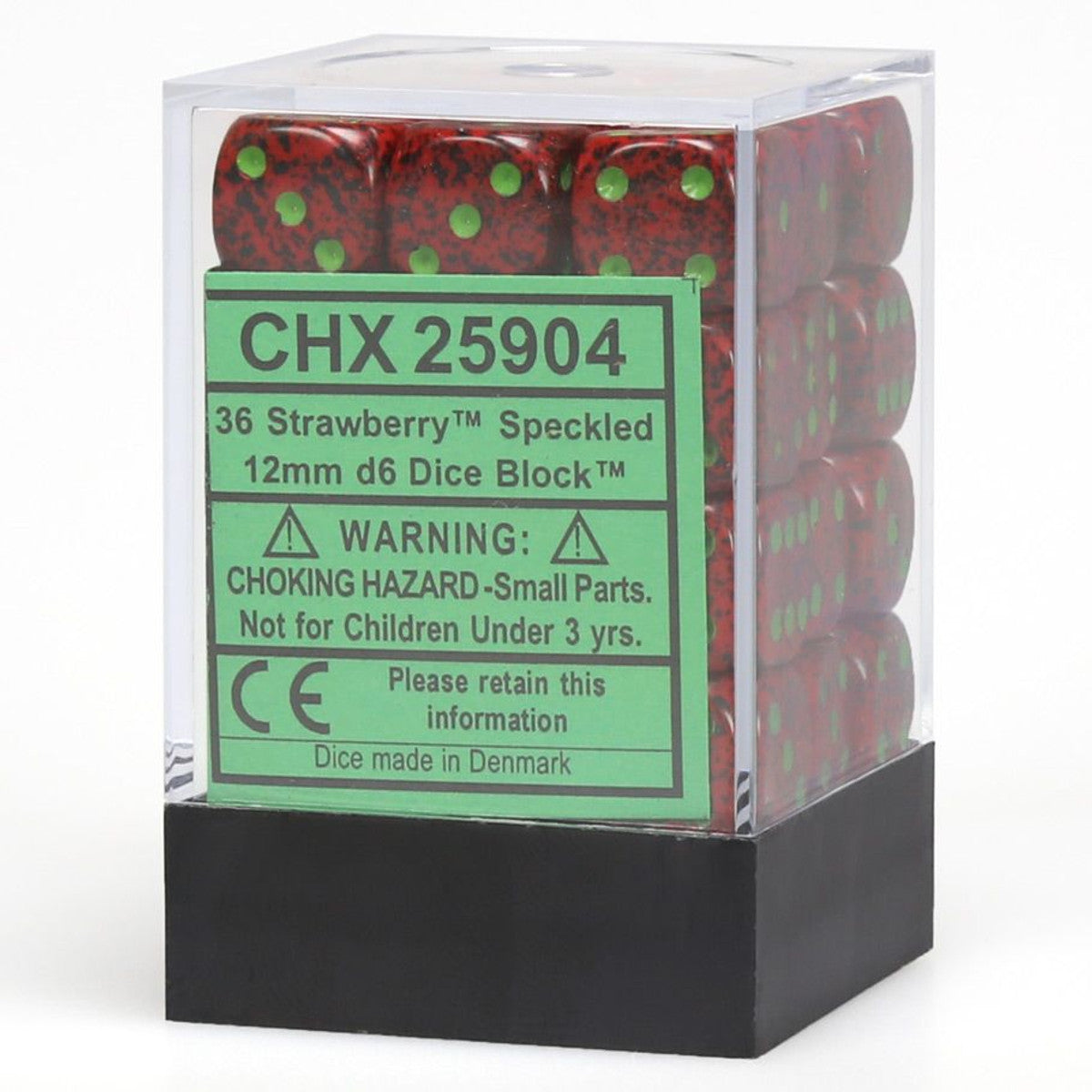 Chessex Speckled Strawberry 12mm d6 Dice Block (36 dice) Moonveil Games