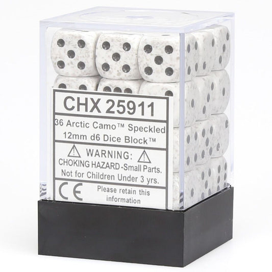 Chessex Speckled Arctic Camo 12mm d6 Dice Block (36 dice) Moonveil Games