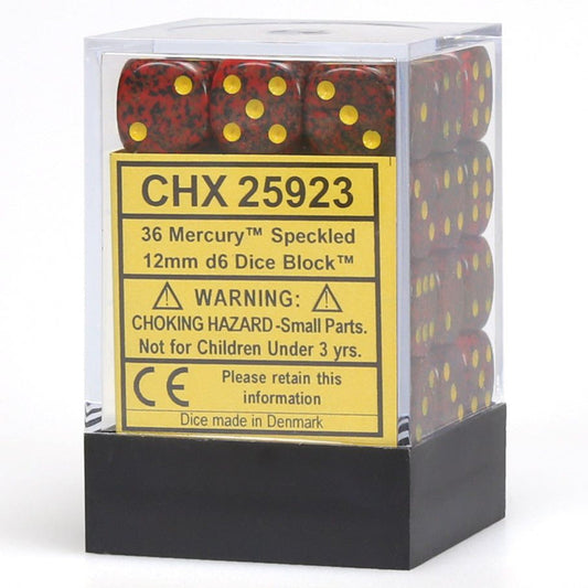 Chessex Speckled Mercury 12mm d6 Dice Block (36 dice) Moonveil Games