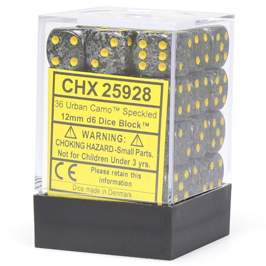 Chessex Speckled Urban Camo 12mm d6 Dice Block (36 dice) Moonveil Games