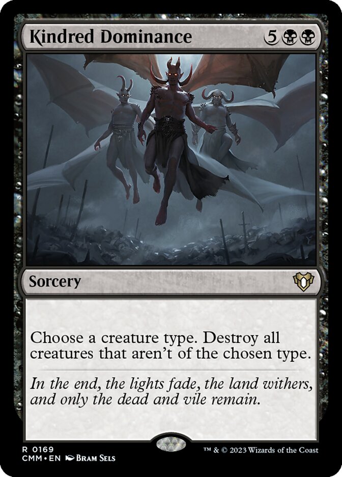 Magic: The Gathering “Kindred Dominance” card, part of MTG Commander Rat Deck featuring Karumonix, the Rat King, custom-built by Moonveil Games for casual play.
