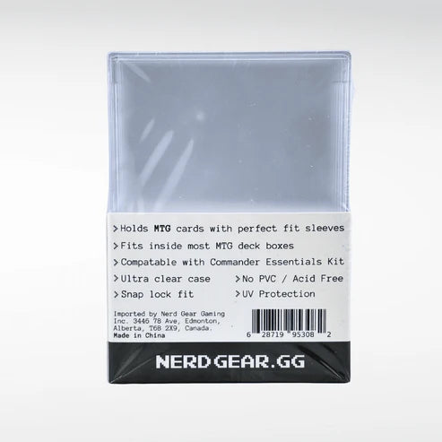 Nerd Gear Commander Shield - 5 Pack, protective snap-lock case for sleeved MTG cards, fits most deck boxes, PVC-free, UV-protective, ideal for Commander Essentials Kit.
