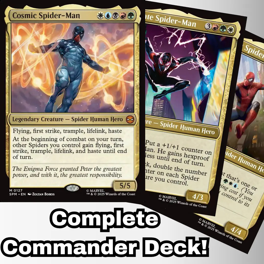 MTG Commander Deck EDH Deck Cosmic Spider-Man 100 Magic Cards Custom Deck Marvel's Spider-Man Spider deck Spiders 5 Color Moonveil Games