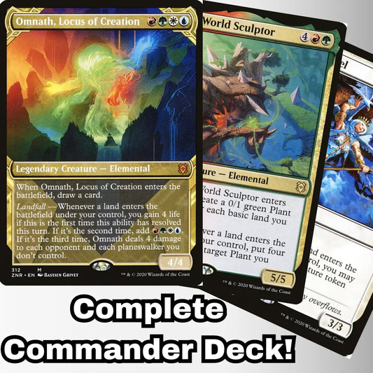 MTG Commander EDH Deck Omnath, Locus of Creation 100 Cards Custom Deck Landfall 4 Color