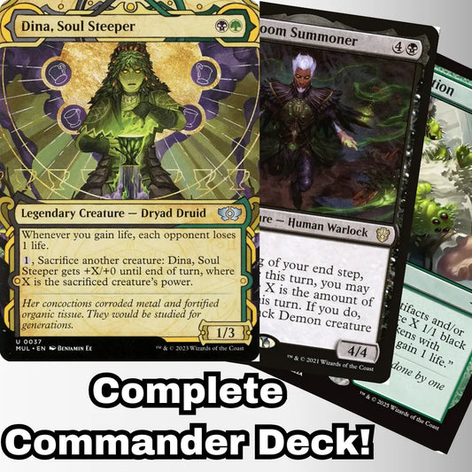 MTG Commander Deck EDH Deck Dina, Soul Steeper 100 Magic Cards Custom Deck Life Gain Moonveil Games