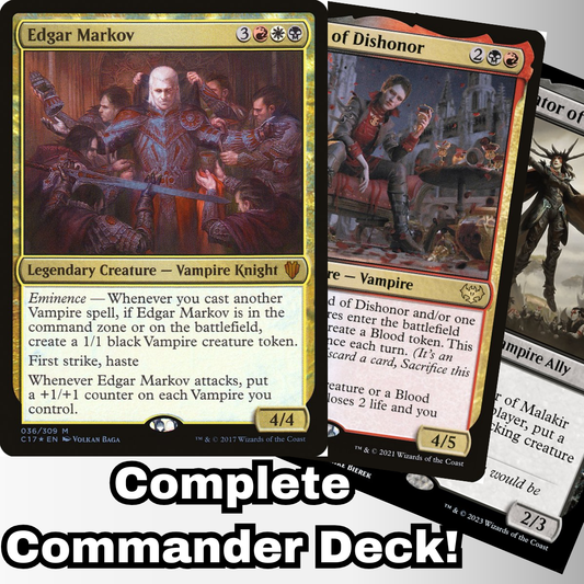 MTG Commander Vampire Deck EDH Deck Edgar Markov 100 Magic Cards Custom Deck Vampires