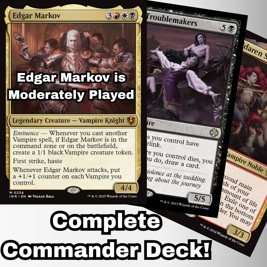 MTG Commander Vampire Deck EDH Deck Edgar Markov 100 Magic Cards Custom Deck Vampires Moonveil Games