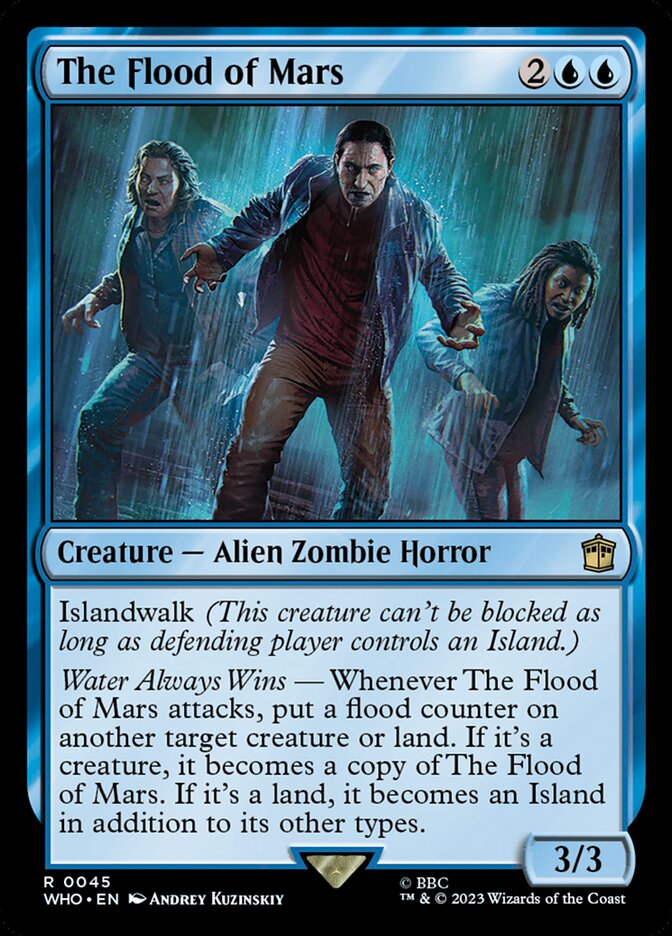 Custom MTG card The Flood of Mars featured in the MTG Commander EDH Deck Eluge, the Shoreless Sea, crafted for casual Commander play by Moonveil Games.