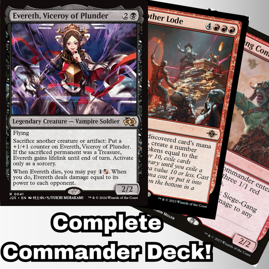MTG Commander EDH Deck Evereth, Viceroy of Plunder 100 Magic Cards Custom Deck Rakdos Sacrifice