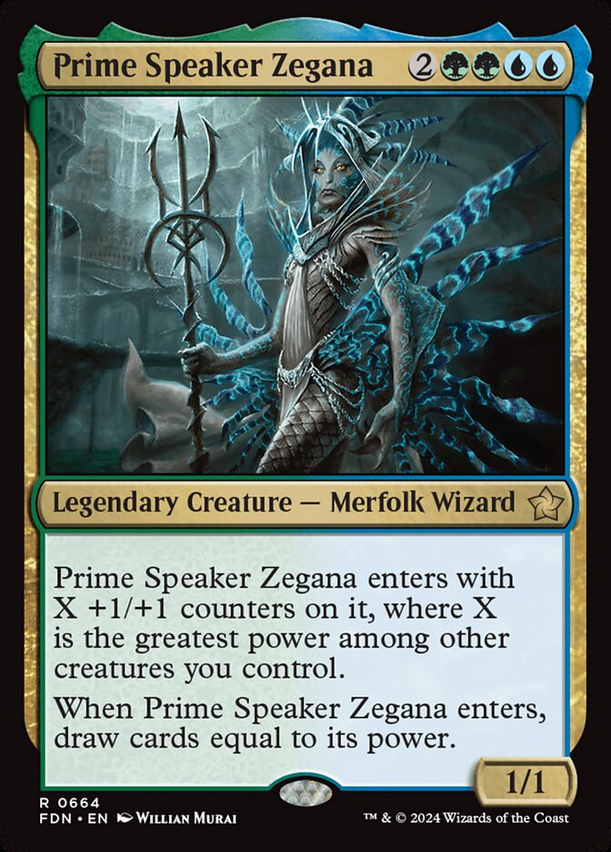 MTG Commander Deck featuring Prime Speaker Zegana, a custom-built 100-card set by Moonveil Games for casual EDH play.
