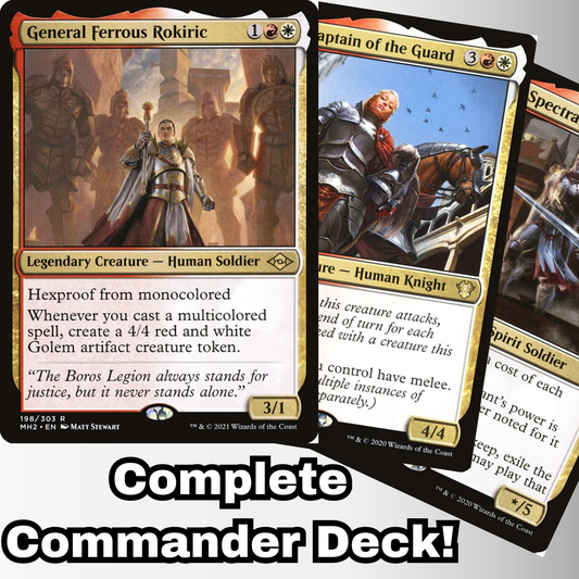 MTG Commander Deck EDH Deck General Ferrous Rokiric 100 Magic Cards Custom Deck Boros Golems Artifacts Multicolor