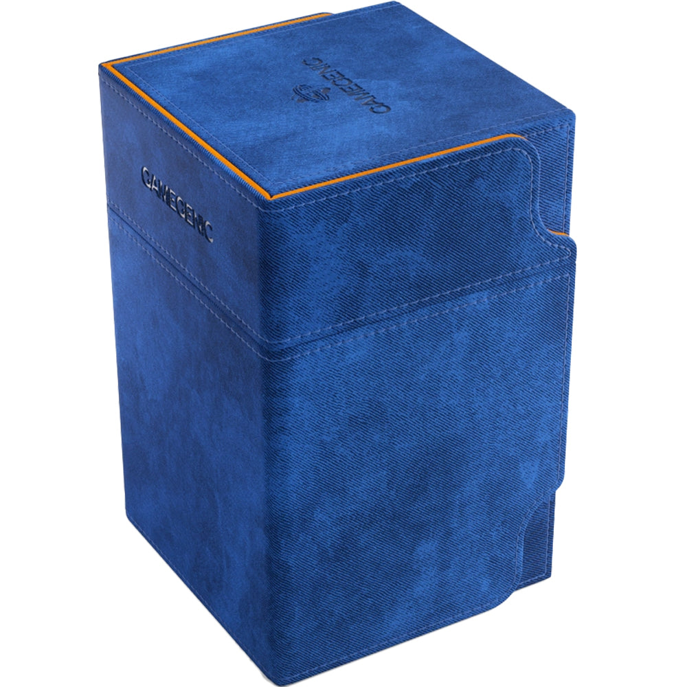 GameGenic Watchtower 100+ XL CONVERTIBLE Blue & Orange Deck Box Moonveil Games