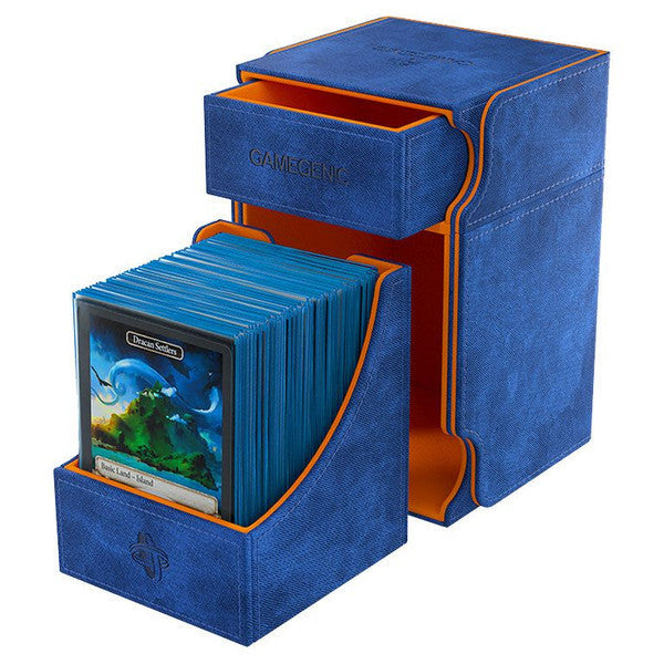 GameGenic Watchtower 100+ XL CONVERTIBLE Blue & Orange Deck Box Moonveil Games
