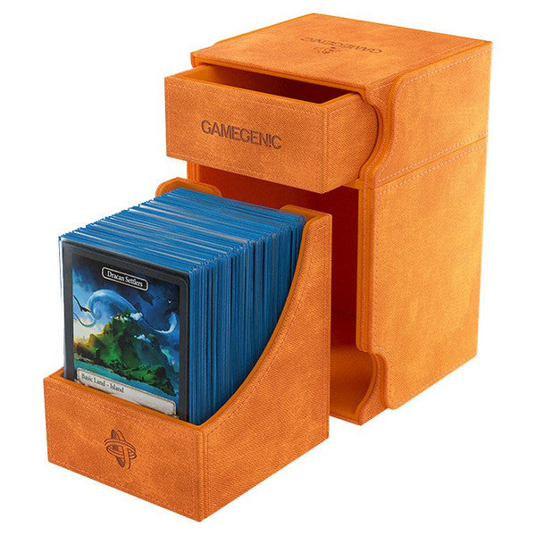 GameGenic Watchtower 100+ XL CONVERTIBLE Orange Deck Box Moonveil Games