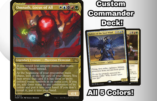 MTG Commander Deck EDH Deck Omnath, Locus of All 100 Magic Cards Custom Deck 5 Colors