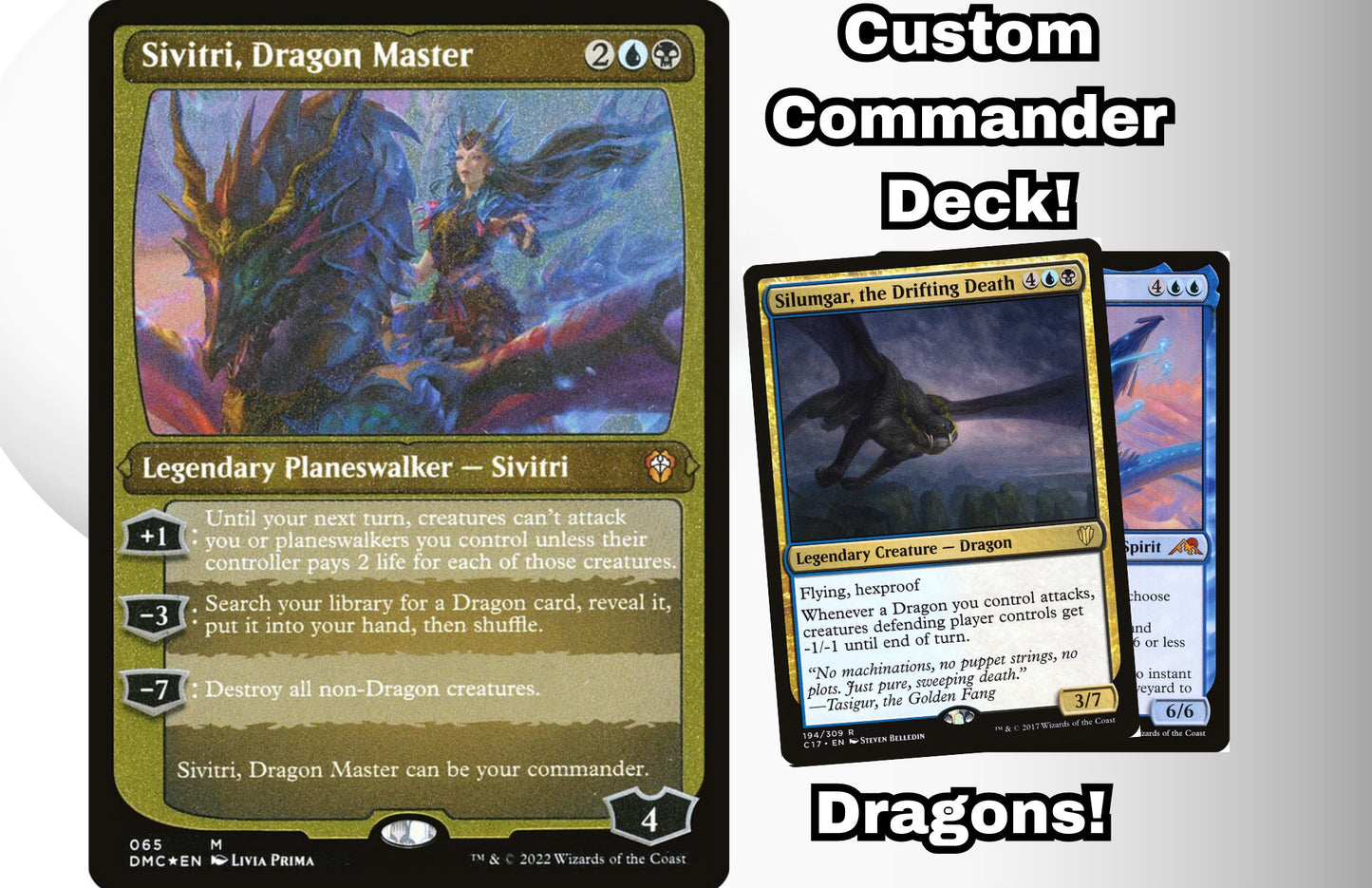 MTG Commander Deck EDH Deck Sivitri, Dragon Master 100 Magic Cards Custom Deck Dragons Dragon Tribal