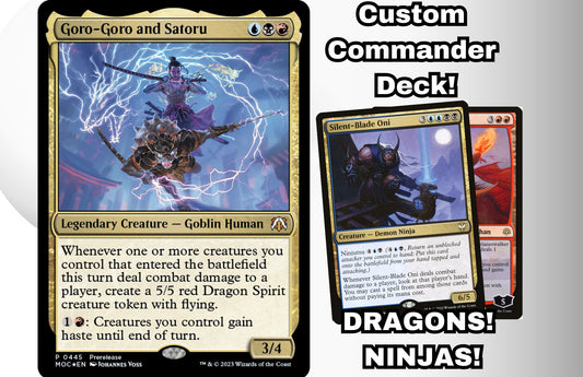MTG Commander Deck EDH Deck Goro-Goro and Satoru 100 Magic Cards Custom Deck Dragons Ninjas