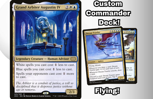 MTG Commander Deck EDH Deck Grand Arbiter Augustin IV 100 Magic Cards Custom Deck Flying Flyers Tax