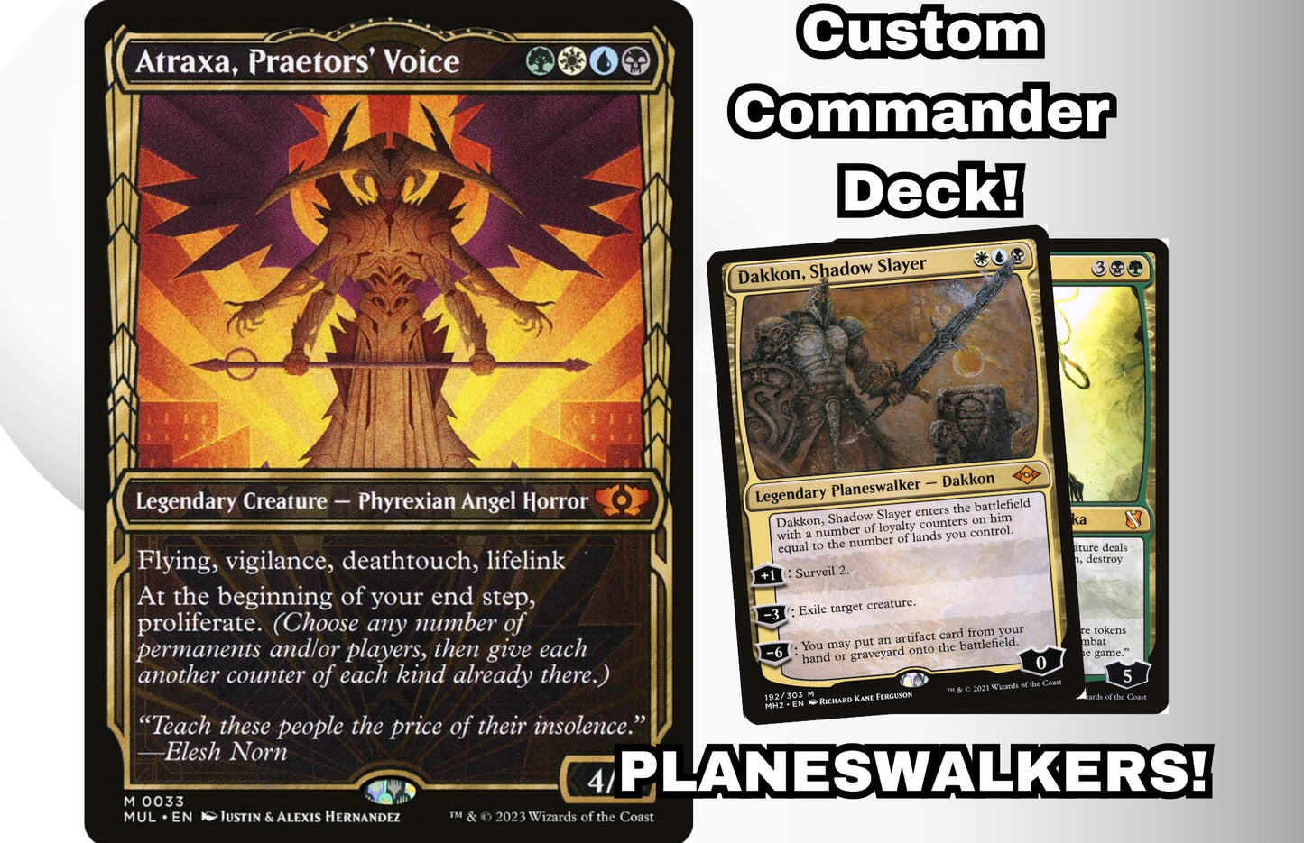 MTG Commander Deck EDH Deck Atraxa, Praetors' Voice 100 Magic Cards Custom Deck Planeswalkers Superfriends Deck