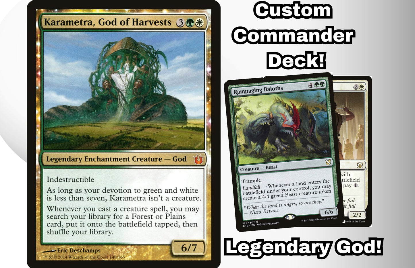 MTG Commander Deck EDH Deck Karametra, God of Harvests 100 Magic Cards Custom Deck Legendary God