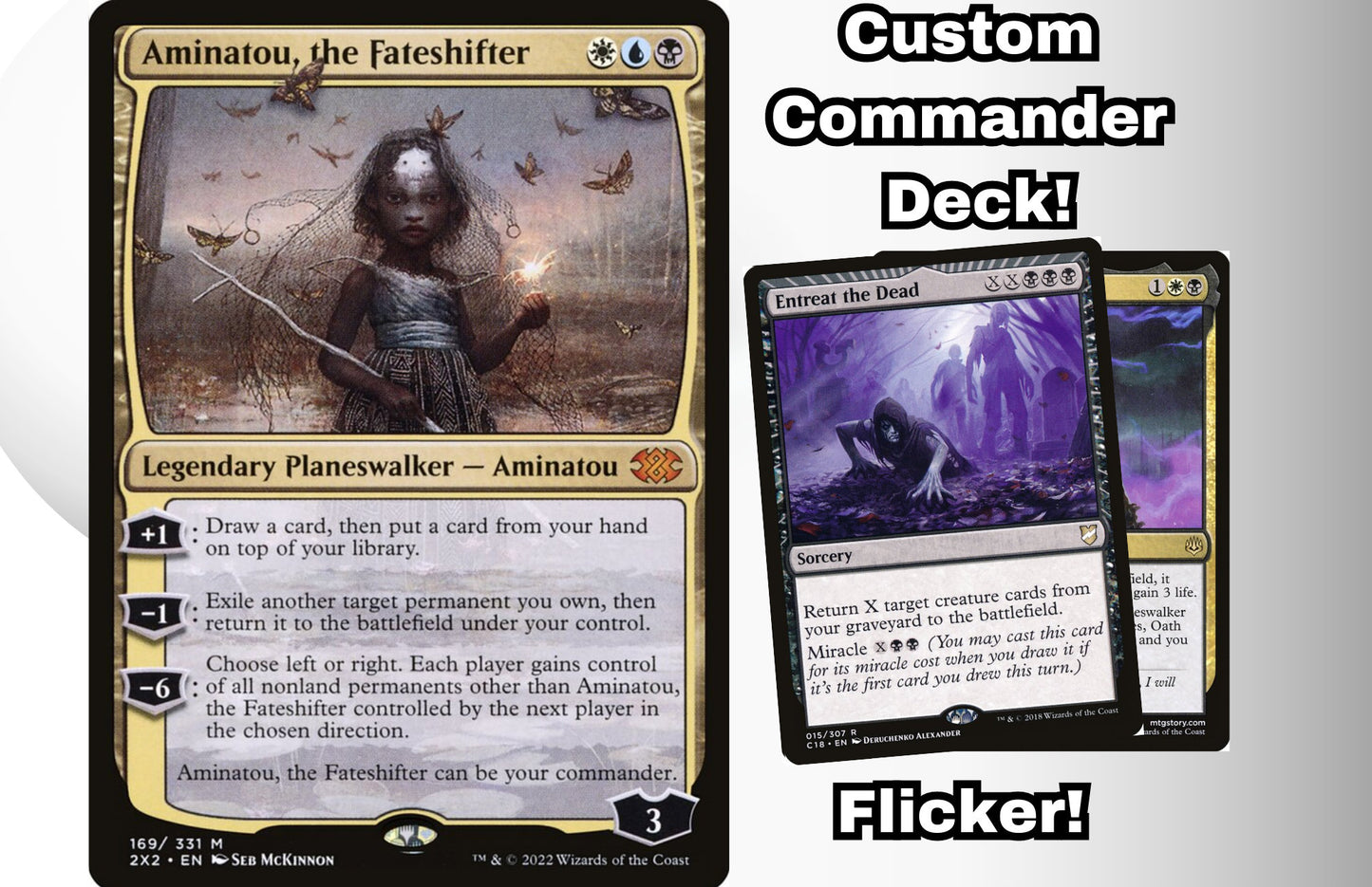 MTG Commander Deck EDH Deck Aminatou, the Fateshifter 100 Magic Cards Custom Deck Planeswalker Commander Flicker Deck Esper