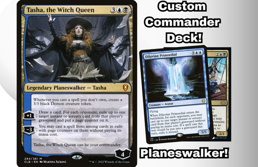 mtg tasha commander deck Legends: Battle for Baldur's Gate Tasha, the Witch Queen 100+ Box for Magic: The Gathering exile up to one target instant or sorcery card from that players graveyard and put a page counter on it.3 My Mom's New Commander: Tasha's