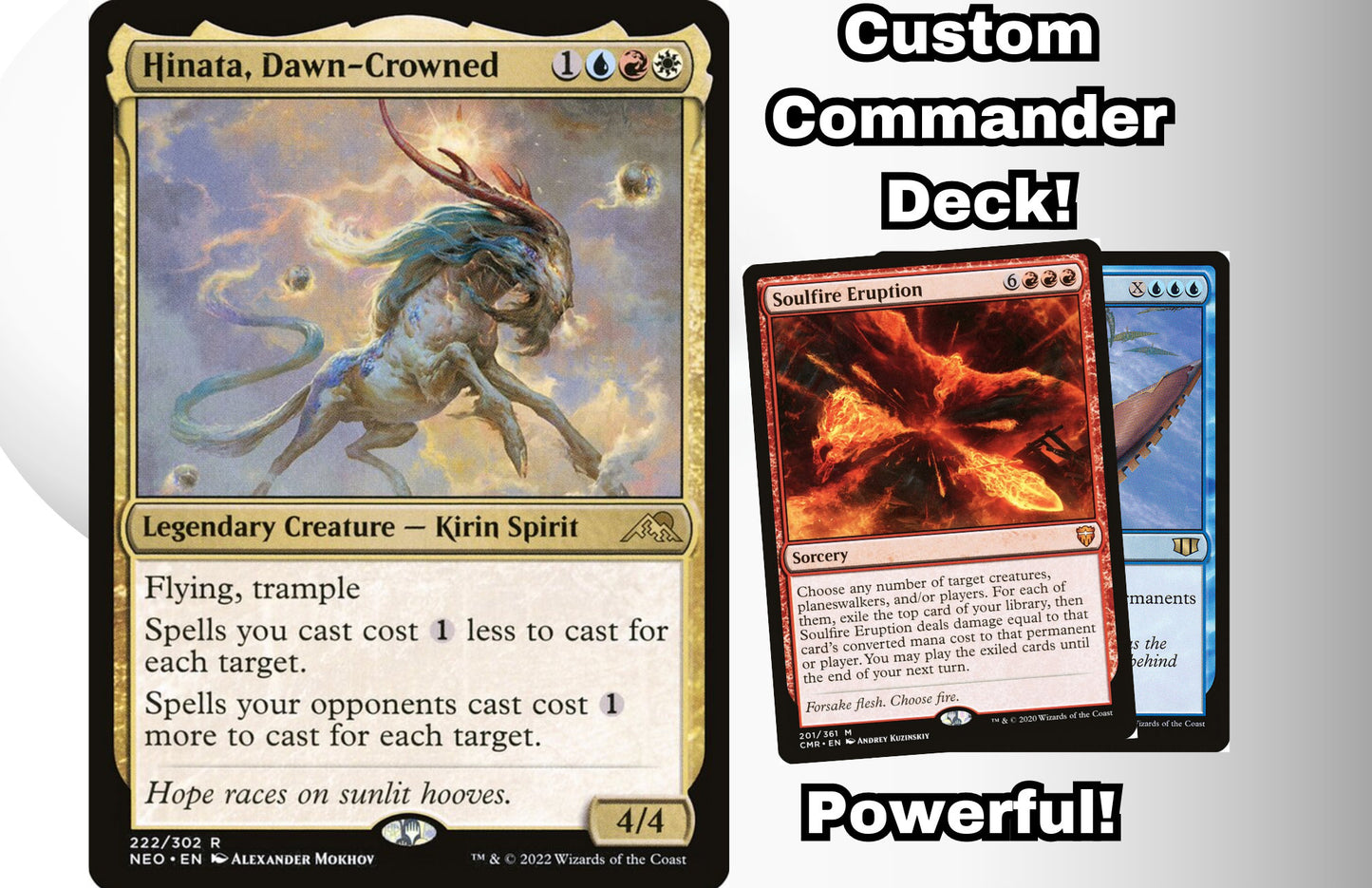 MTG Commander Deck EDH Deck Hinata, Dawn-Crowned 100 Magic Cards Custom Deck Powerful Jeskai Red White Blue Target