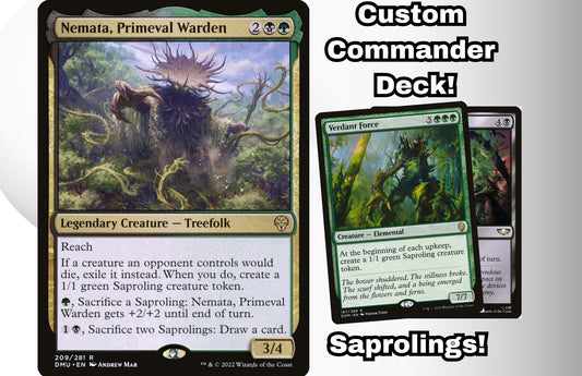 MTG Commander Deck EDH Deck Nemata, Primeval Warden 100 Magic Cards Custom Deck Saprolings Fungus Tribal