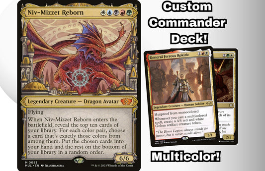 MTG Commander Deck EDH Deck Niv-Mizzet Reborn 100 Magic Cards Custom Deck Multicolor 5 Color