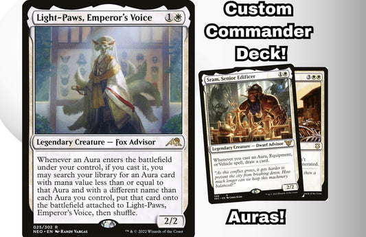 MTG Commander Deck EDH Deck Light-Paws, Emperor's Voice 100 Magic Cards Custom Deck Auras Voltron White