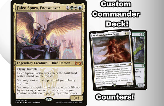 MTG Commander Deck EDH Deck Falco Spara, Pactweaver 100 Magic Cards Custom Deck Powerful Counters