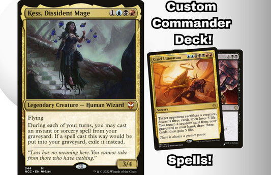 MTG Commander Deck EDH Deck Kess, Dissident Mage 100 Magic Cards Custom Deck Spells Instants & Sorceries Grixis