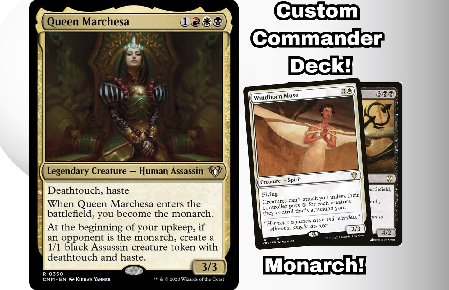 MTG Commander Deck EDH Deck Queen Marchesa 100 Magic Cards Custom Deck The Monarch