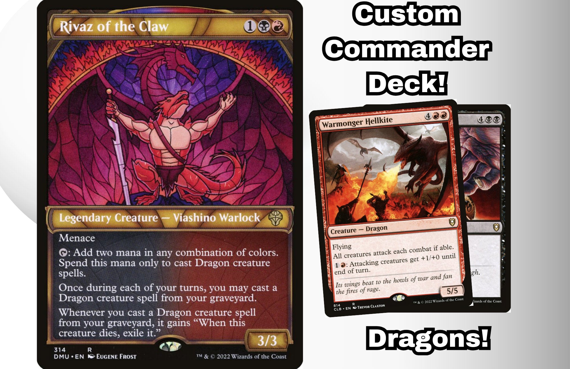 MTG Commander Dragon Deck EDH Deck Rivaz of the Claw 100 Magic Cards C ...