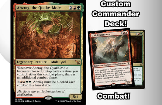 MTG Commander Deck EDH Deck Anzrag, the Quake-Mole 100 Magic Cards Custom Deck Moletiple Combat Steps Murders at Karlov Manor