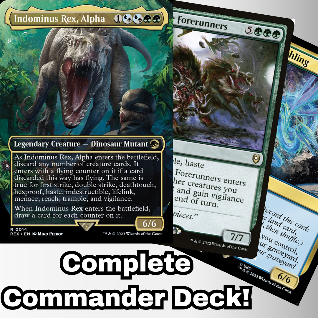 MTG Commander Deck EDH Deck Indominus Rex, Alpha 100 Magic Cards Custom Deck Jurassic Park Dinosaur Keywords Sultai Graveyard