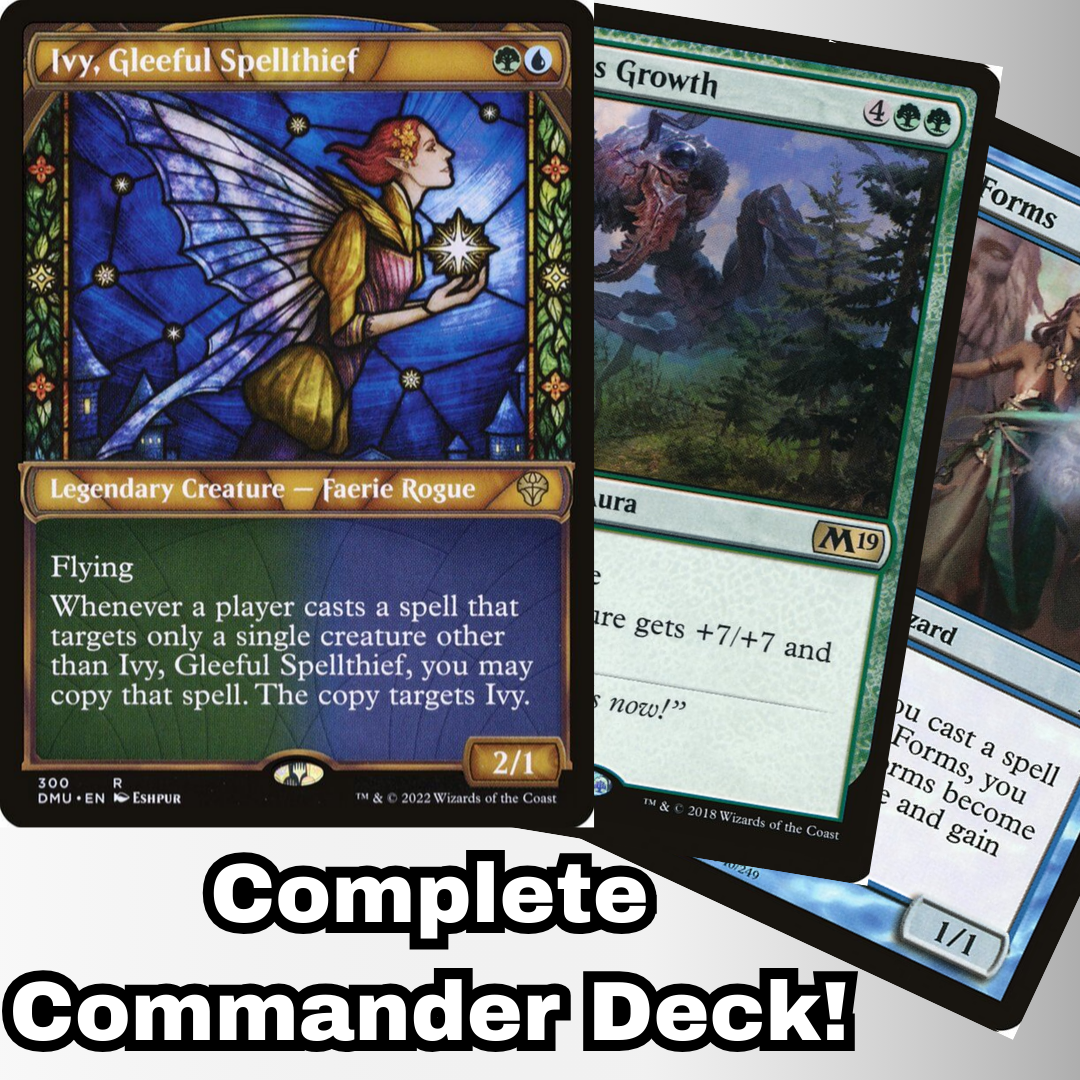 MTG Commander Deck EDH Deck Ivy, Gleeful Spellthief 100 Magic Cards Custom Deck Simic Creatures Auras Spells