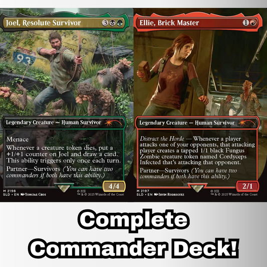 Joel, Resolute Survivor and Ellie, Brick Master Commander Deck EDH 100 Magic Cards Custom Deck MTG Partners The Last of Us