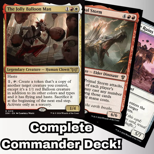 MTG Commander Deck EDH Deck The Jolly Balloon Man 100 Magic Cards Custom Deck Duskmourn Boros Combo