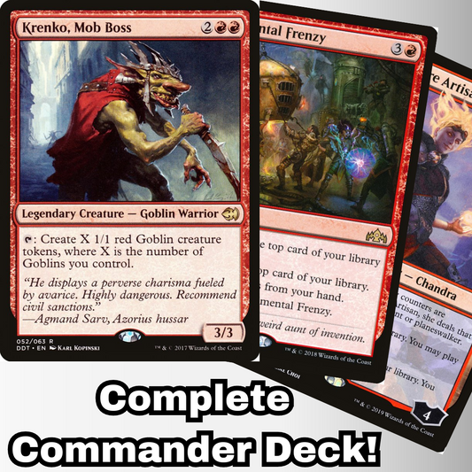 MTG Commander Goblin Deck EDH Deck Krenko, Mob Boss 100 Magic Cards Custom Deck Goblins Red