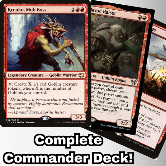 MTG Commander Goblin Deck EDH Deck Krenko, Mob Boss 100 Magic Cards Custom Deck Goblins Red