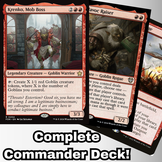 MTG Commander Goblin Deck EDH Deck Krenko, Mob Boss 100 Magic Cards Custom Deck Goblins Red