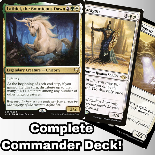 MTG Commander Deck EDH Deck Lathiel, the Bounteous Dawn 100 Magic Cards Custom Deck Life Gain Selesnya Counters