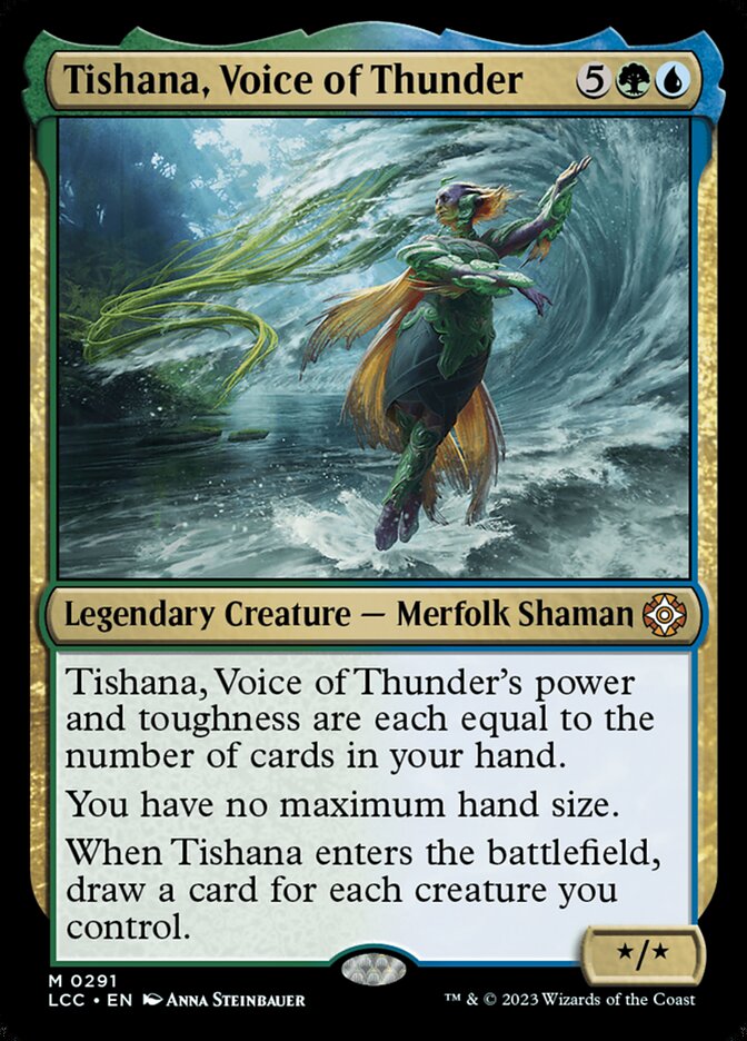 MTG Commander Deck featuring Yarok, the Desecrated with 100 custom cards, highlighting Tishana, Voice of Thunder's powerful battlefield abilities for casual EDH play.