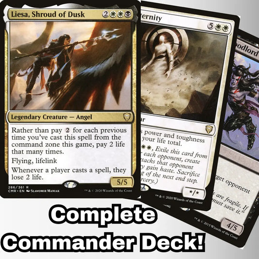 MTG Commander Deck EDH Deck Liesa, Shroud of Dusk 100 Magic Cards Custom Deck Life Gain Angel Orzhov