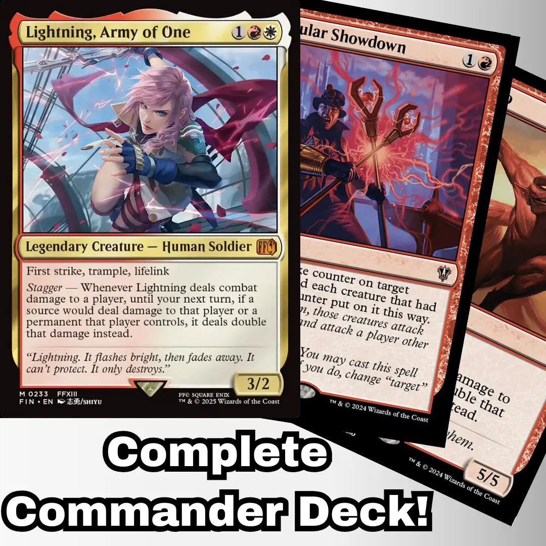 MTG Commander EDH Deck Lightning, Army of One 100 Magic Cards Custom Deck Boros Final Fantasy Combat Moonveil Games